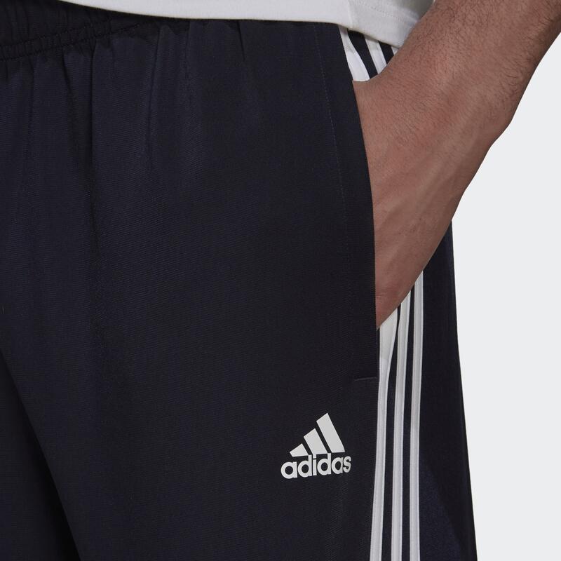 Pantaloni barbati adidas Essentials Warm-Up Tapered 3-Stripes, Albastru