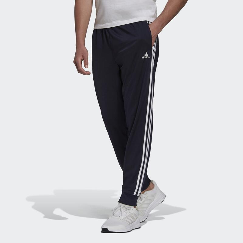 Pantaloni barbati adidas Essentials Warm-Up Tapered 3-Stripes, Albastru
