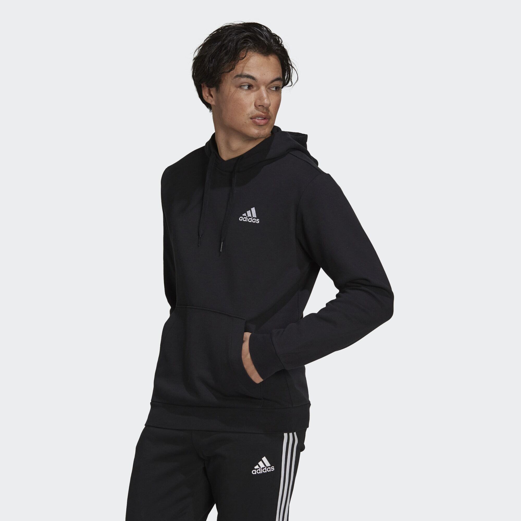 Adidas - Sweat-shirt À Capuche Molleton Essentials - Sweat-shirt - Blanc|noir - 48 Xl - Decathlon