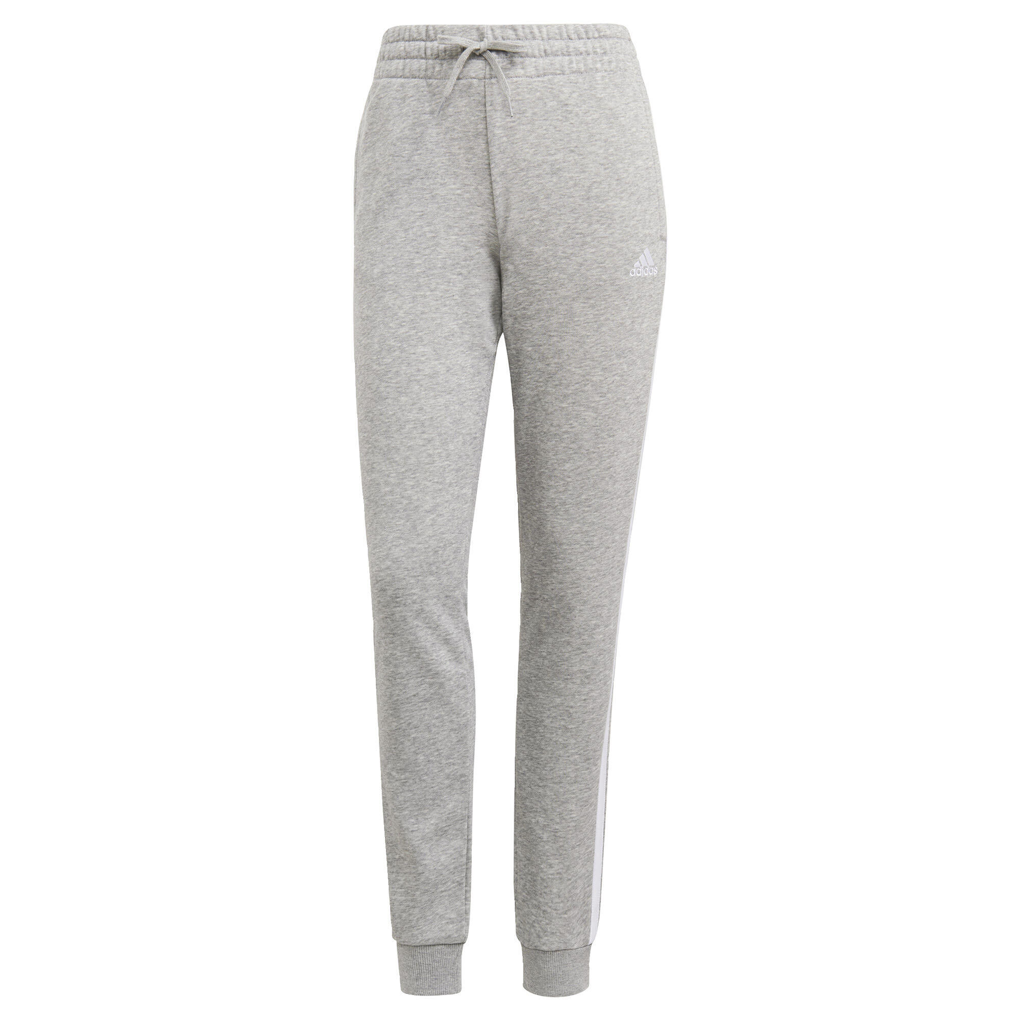 ADIDAS Dlouhé sportovní kalhoty Essentials French Terry 3 Stripes Šedý