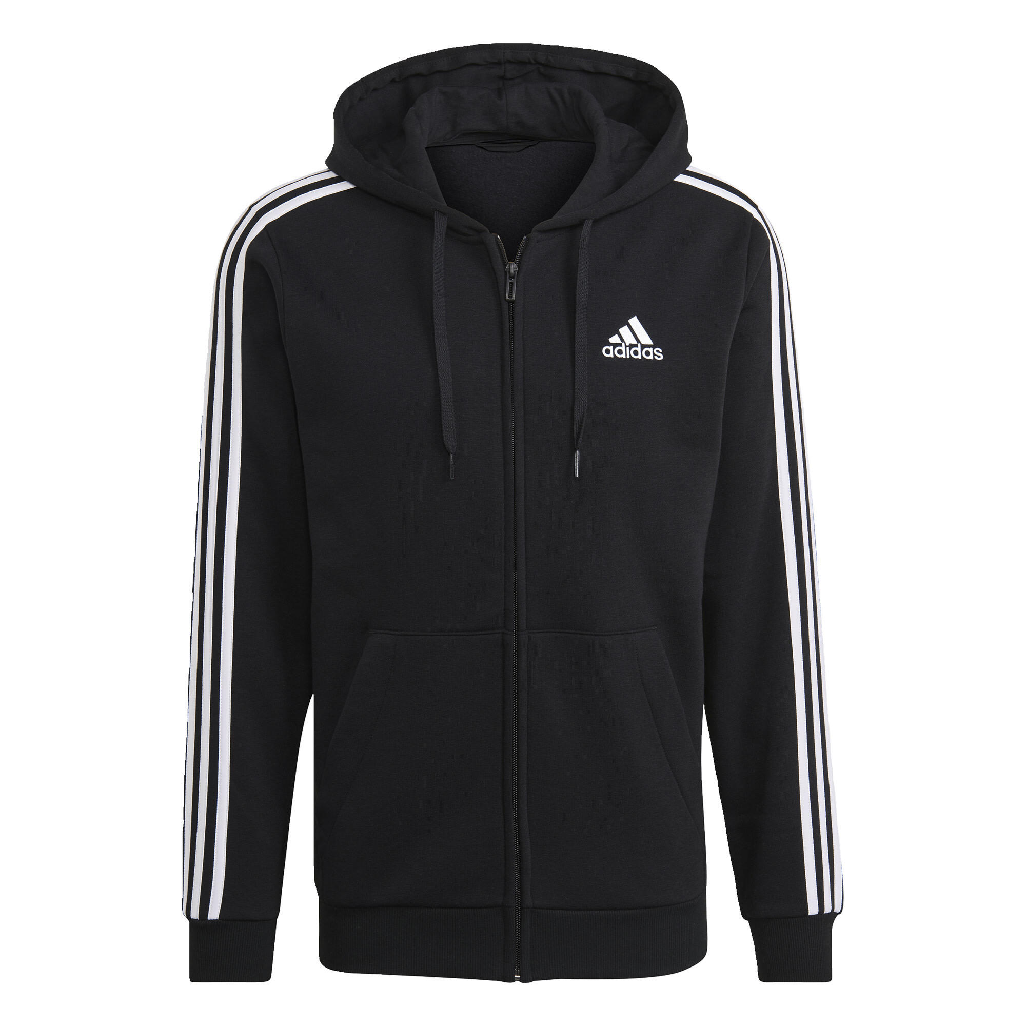 Felpa con cappuccio Essentials Fleece 3-Stripes Full-Zip 2/2