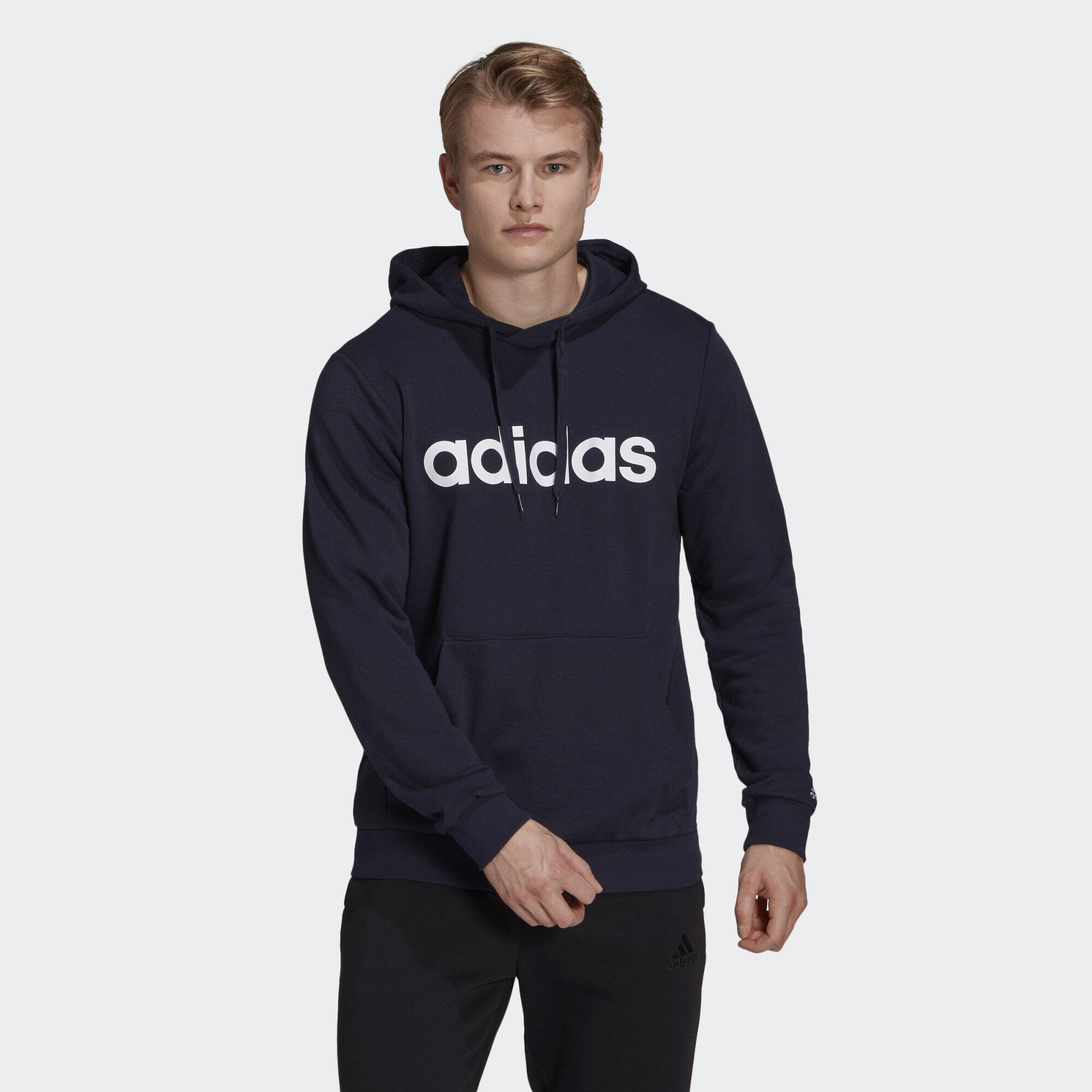 Adidas - Sweat-shirt À Capuche Essentials French Terry Linear Logo - Sweat-shirt - Blanc|bleu - 38 S - Decathlon