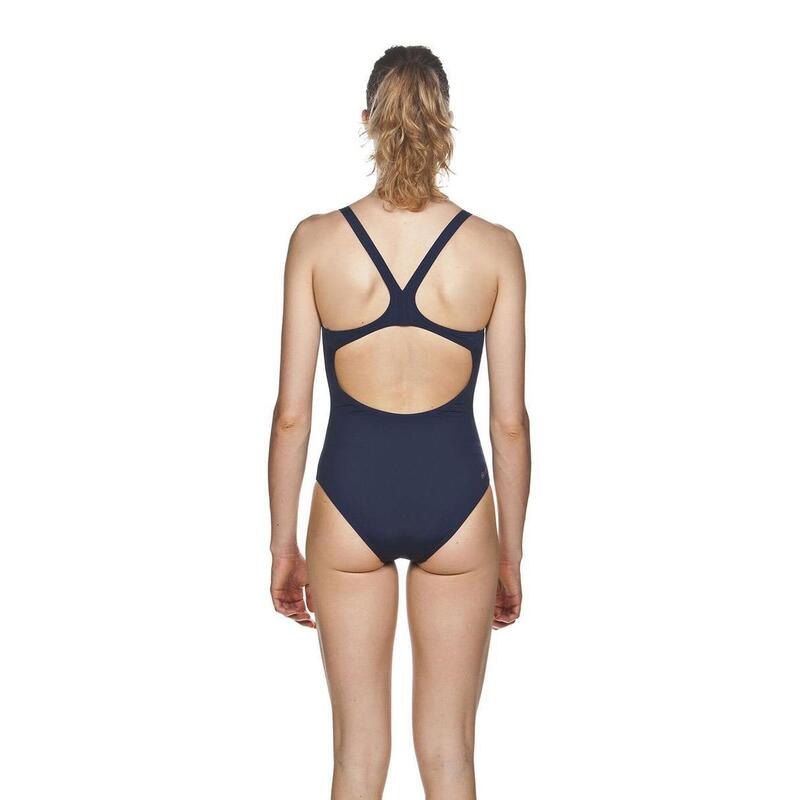 Solid Swim Pro-zwempak voor dames - marineblauw / wit