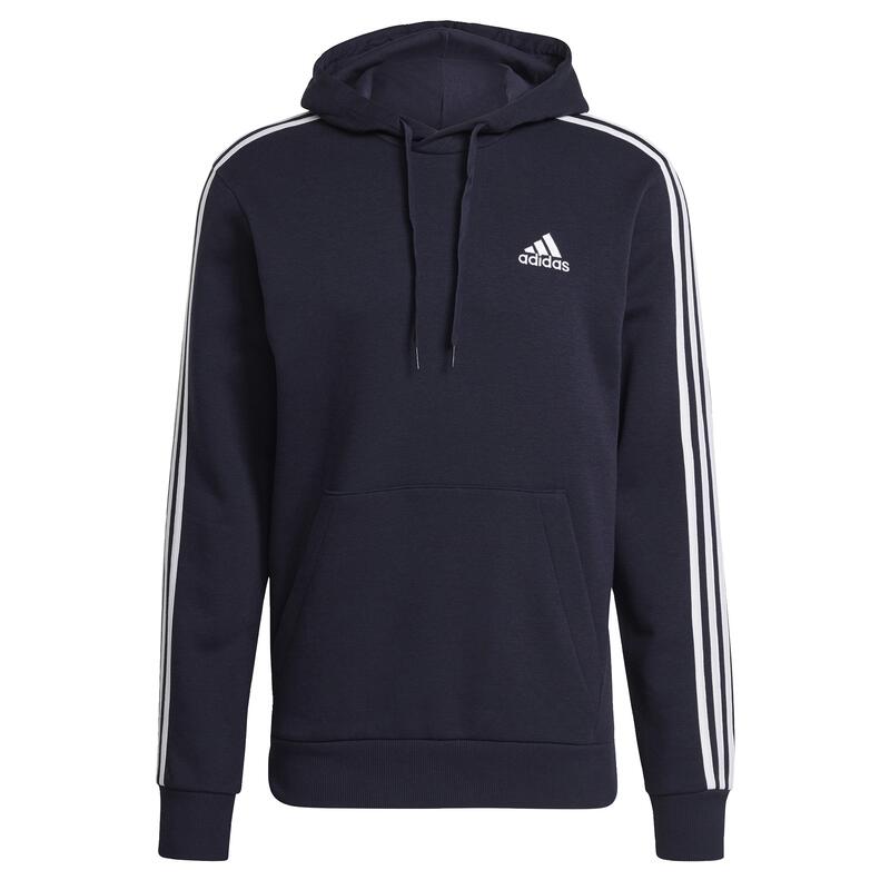 Bluza z Kapturem Essentials Fleece 3-Stripes Rozmiar XL Niebieski - GK9073