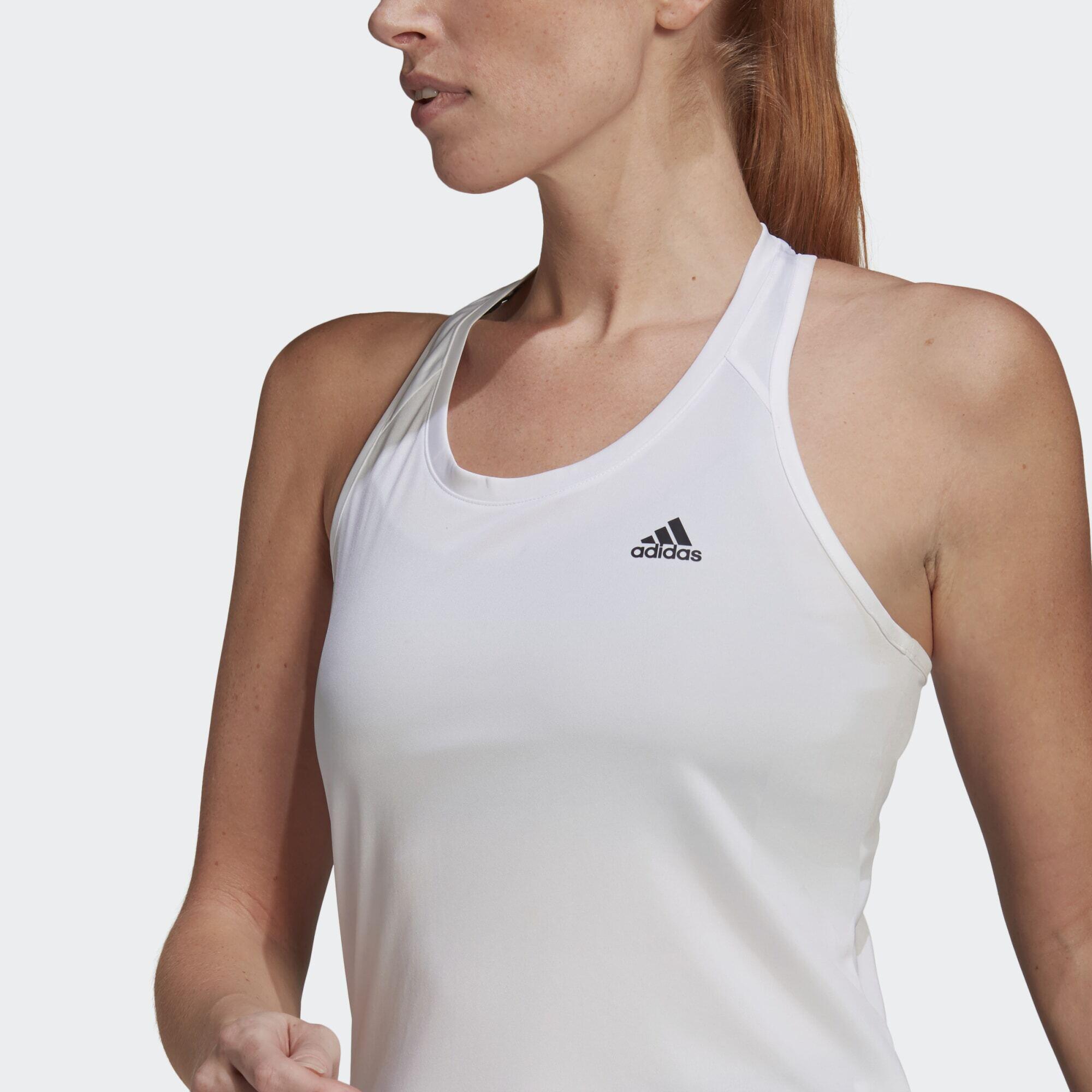 Topo do tanque desportivo feminino adidas Primeblue Designed 2 Move 3-Bandes 4/5