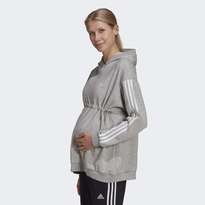 Pulover Fleece adidas Maternitate Gri Bumbac