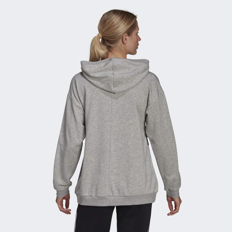 Pulover Fleece adidas Maternitate Gri Bumbac
