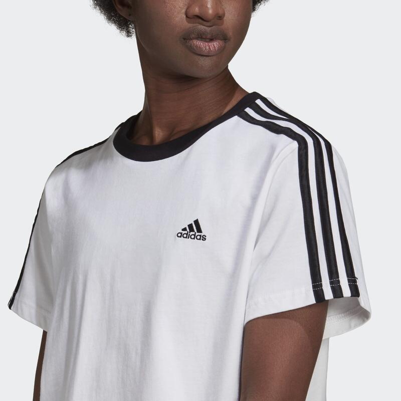 Tricou adidas Essentials 3 Dungi Alb/Negru