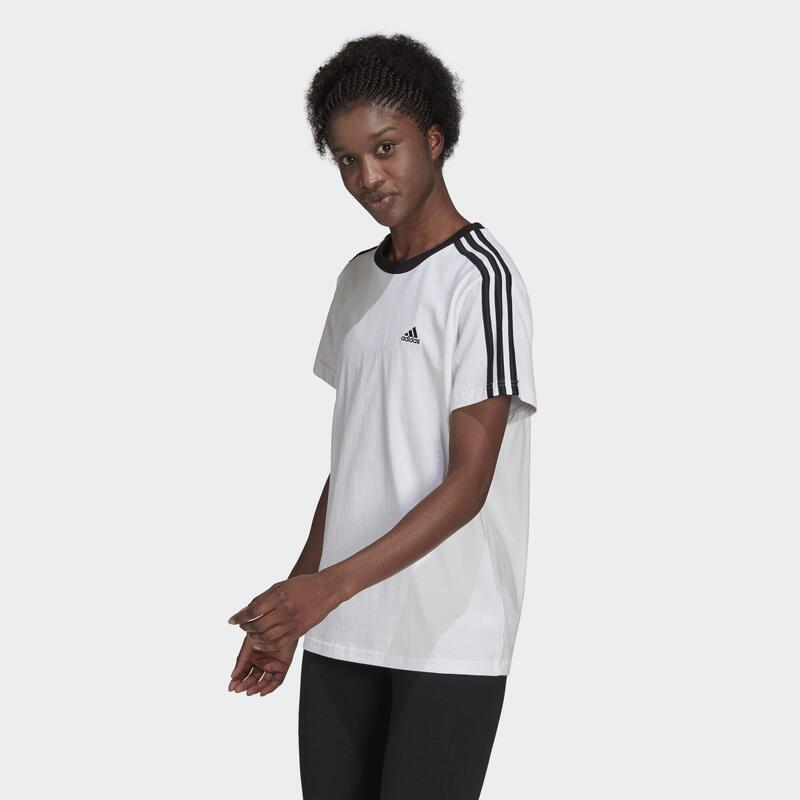 Póló adidas Essentials 3 Csík Fehér/Fekete