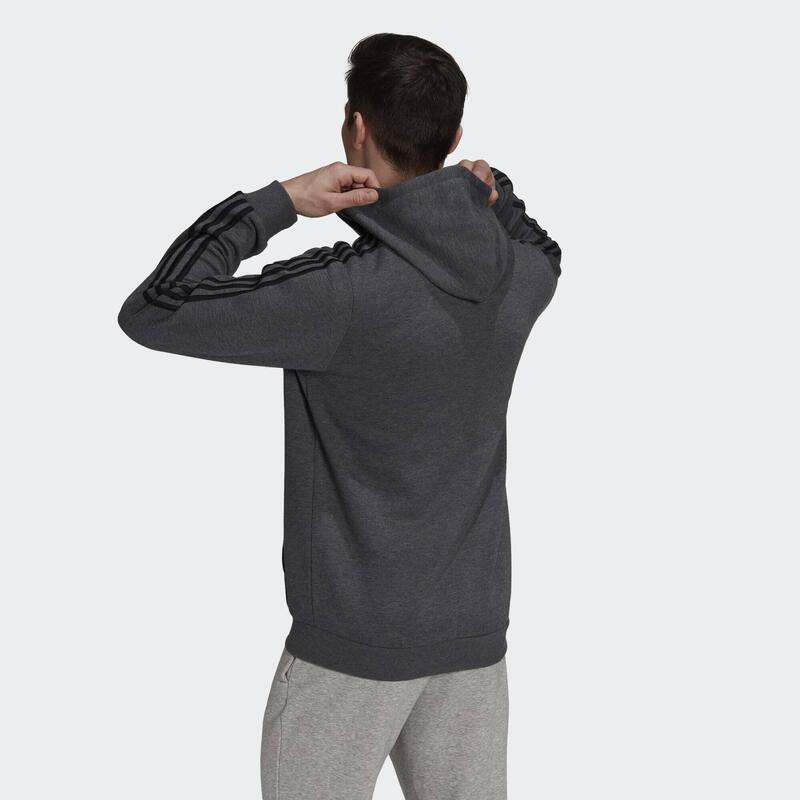 Hoodie adidas Essentials Fleece 3-Stripes, Cinza, Homens