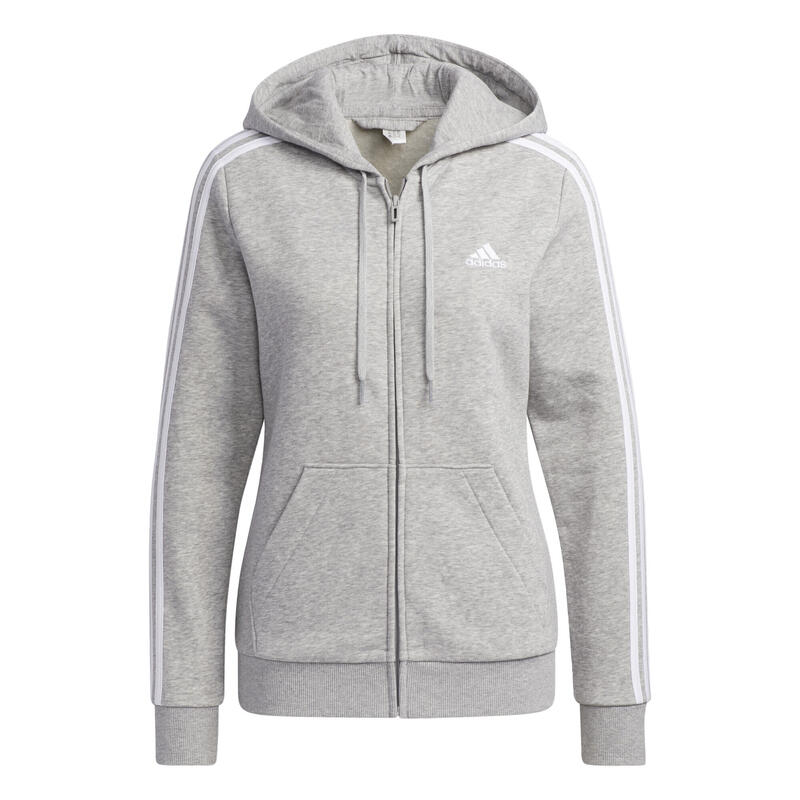 Felpa con cappuccio Essentials Fleece 3-Stripes Full-Zip