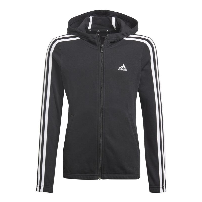 Camisola com capuz para crianças com fecho de correr adidas Essentials 3S