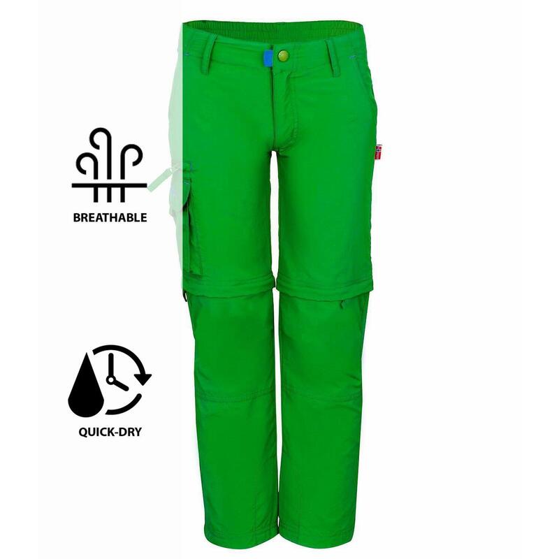 Pantalon zip-off respirant pour enfants Oppland Vert indien