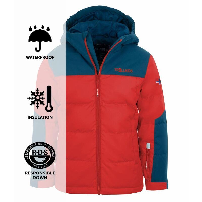 Veste en duvet Narvik XT pour enfants, imperméable rouge clair/rouge mystique