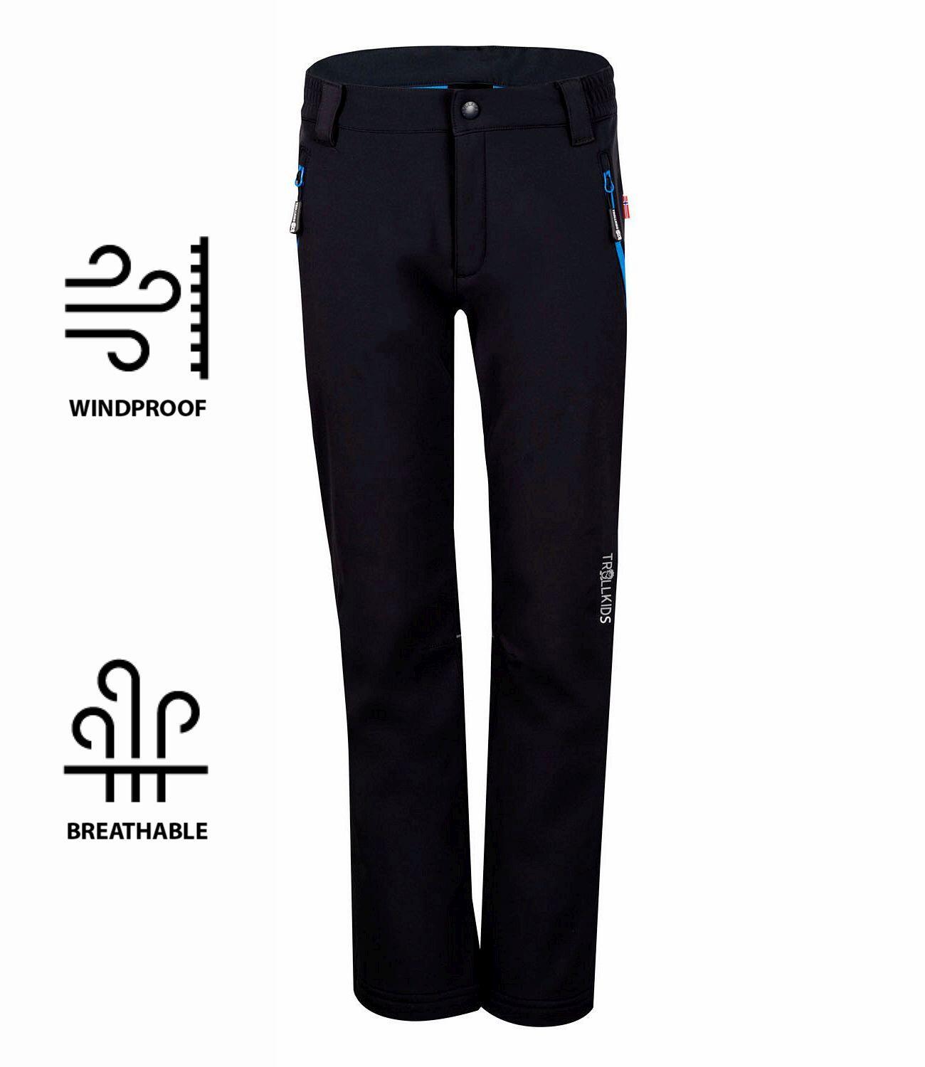 Pantalon Softshell Fjell pour enfants Hydrofuge Noir 3/3
