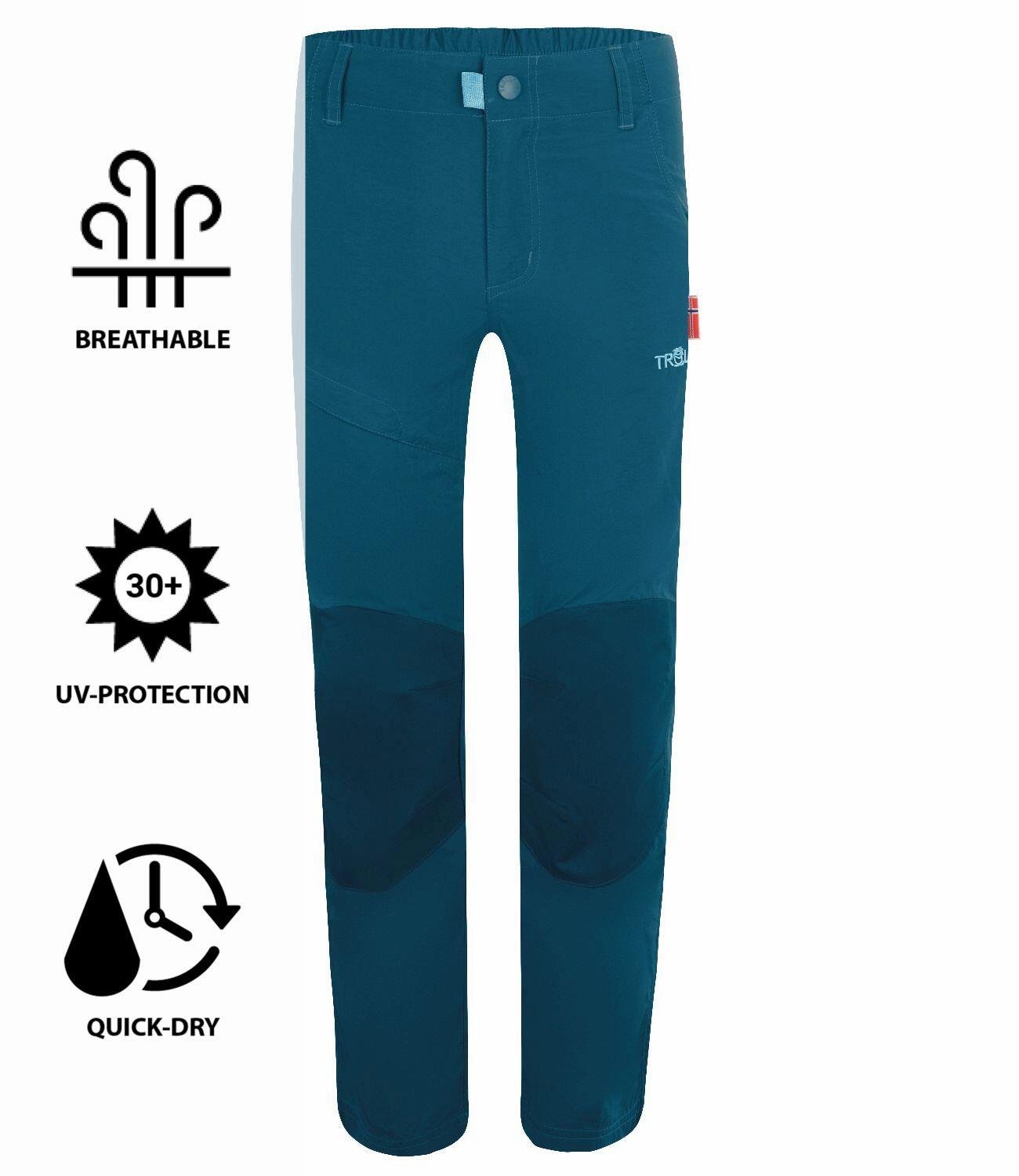 Pantalon de trekking pour enfants Slim Fit Hammerfest PRO bleu pétrole 3/3