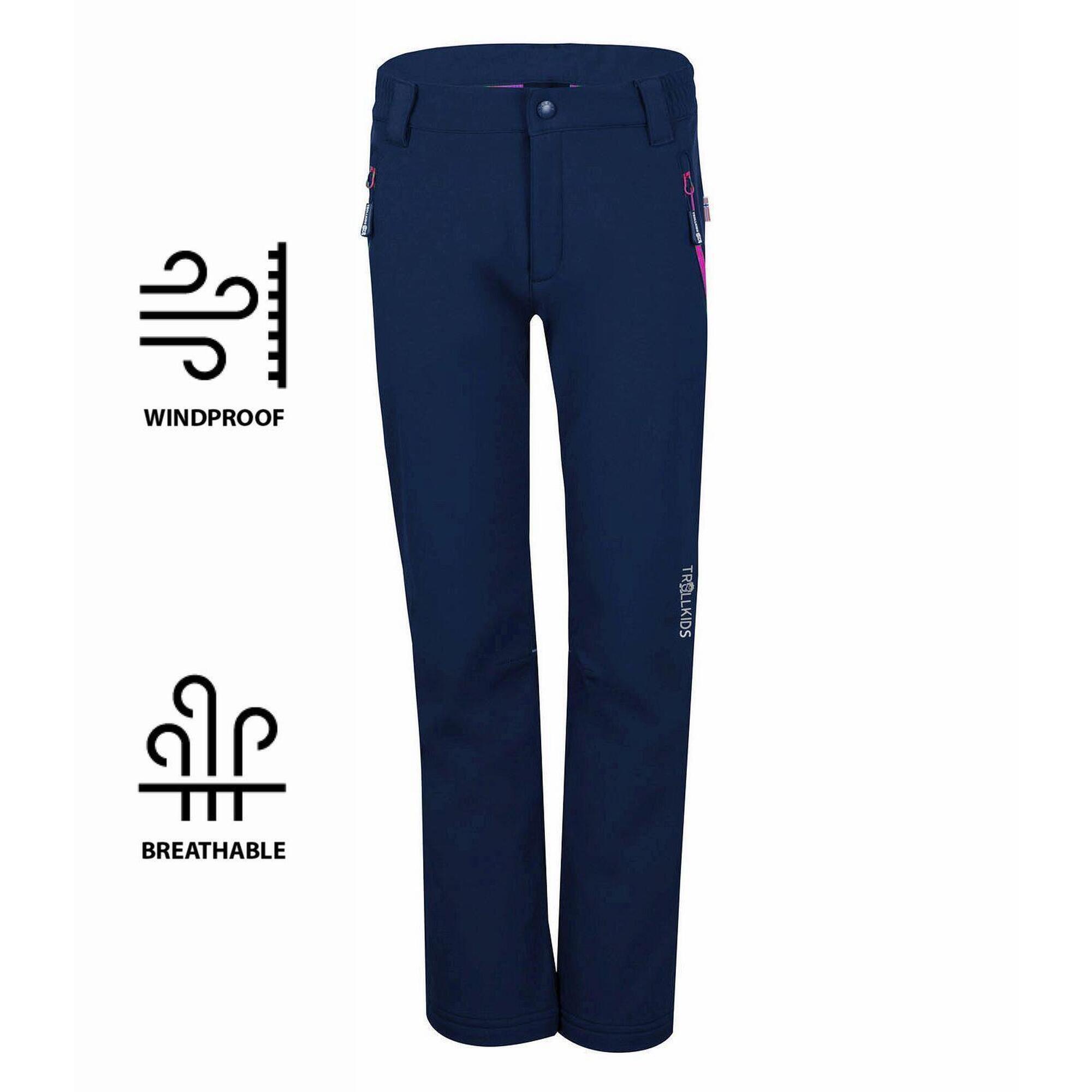 Pantalon Softshell Fjell pour enfants Hydrofuge Bleu marine / Magenta 3/3