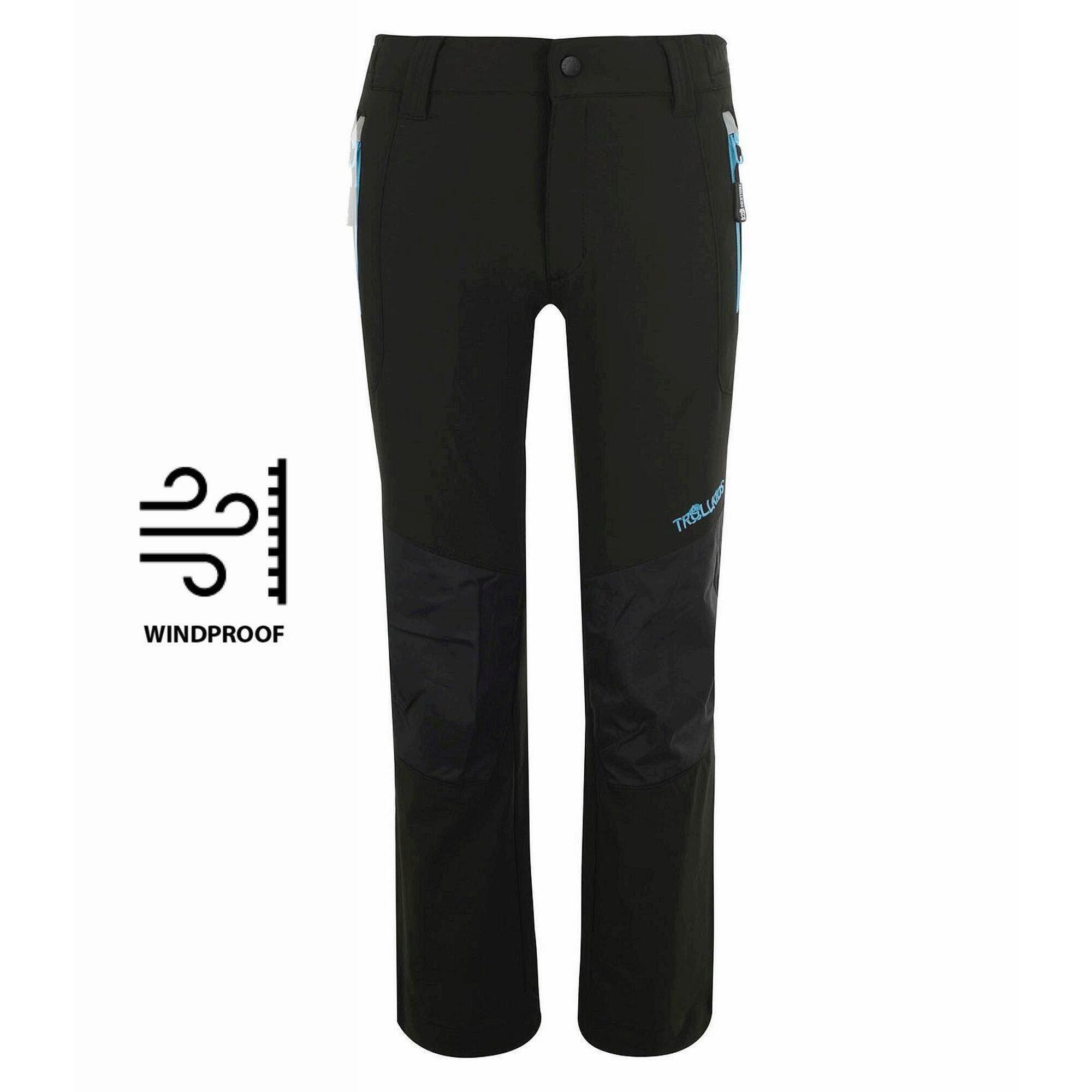 Pantalon Softshell pour enfants Lysefjord Imperméable Noir / Bleu moyen 3/3
