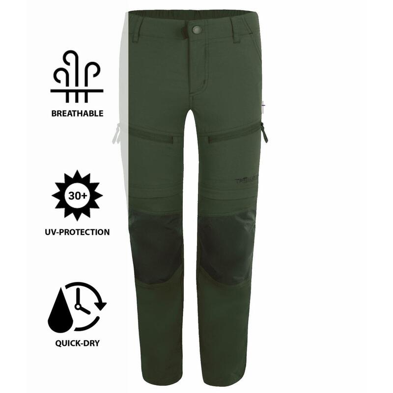 Pantalon de trekking pour enfants Slim Fit Nordfjord vert forêt