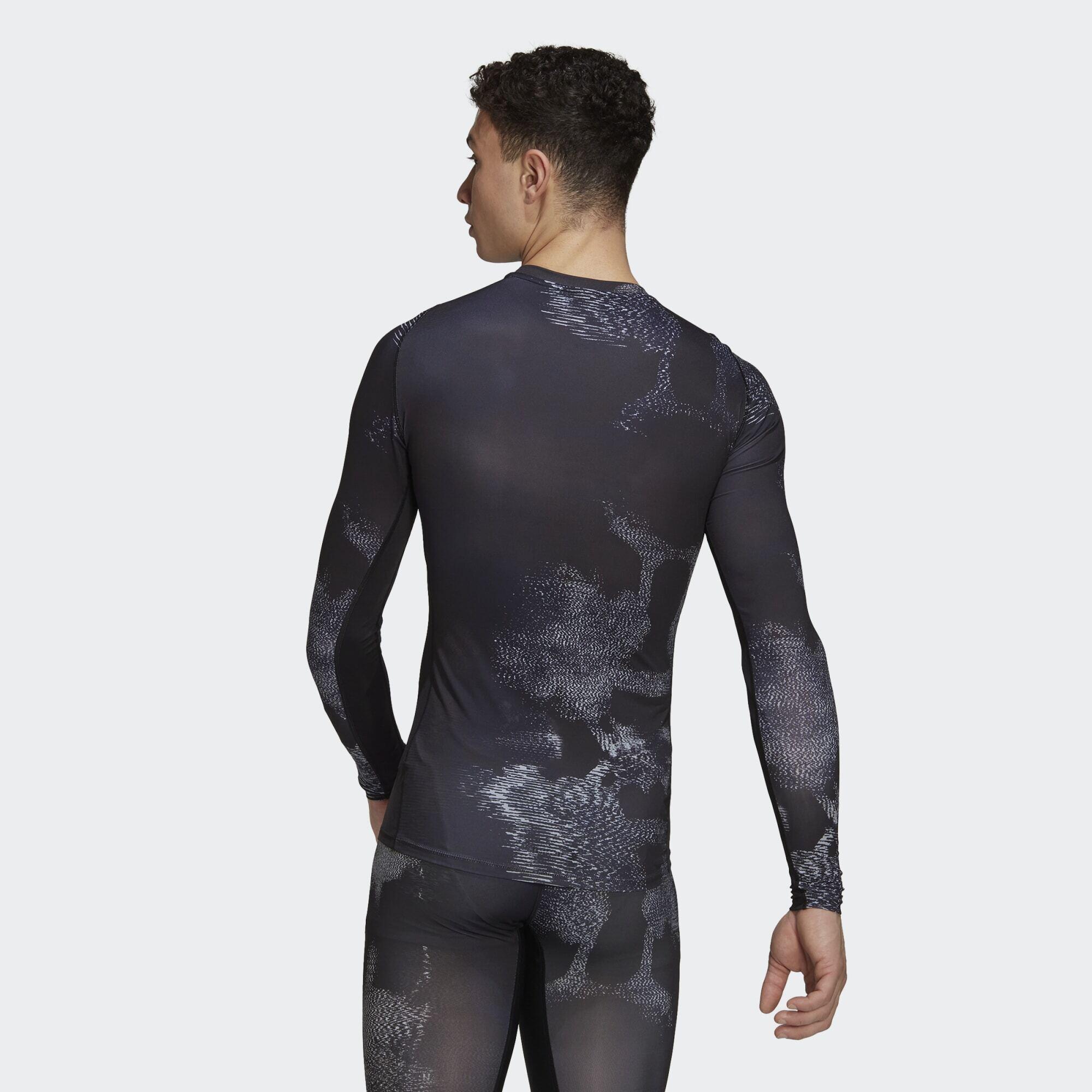 Techfit Allover Print Training Long Sleeve Tee 4/5