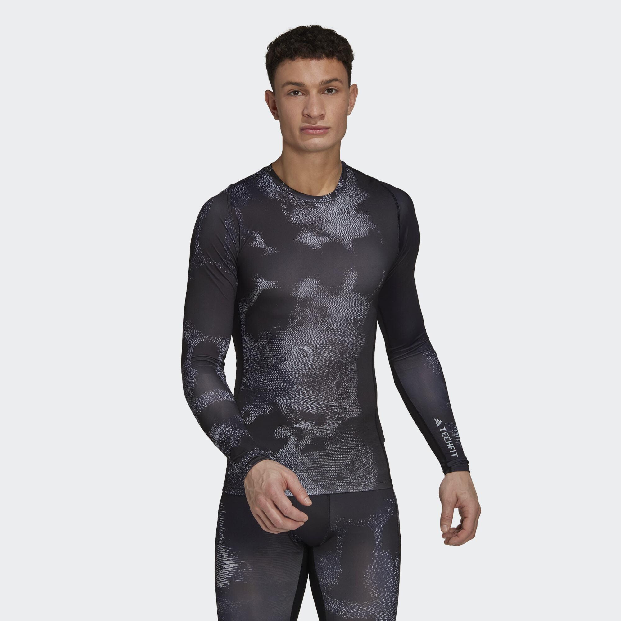Techfit Allover Print Training Long Sleeve Tee 1/5