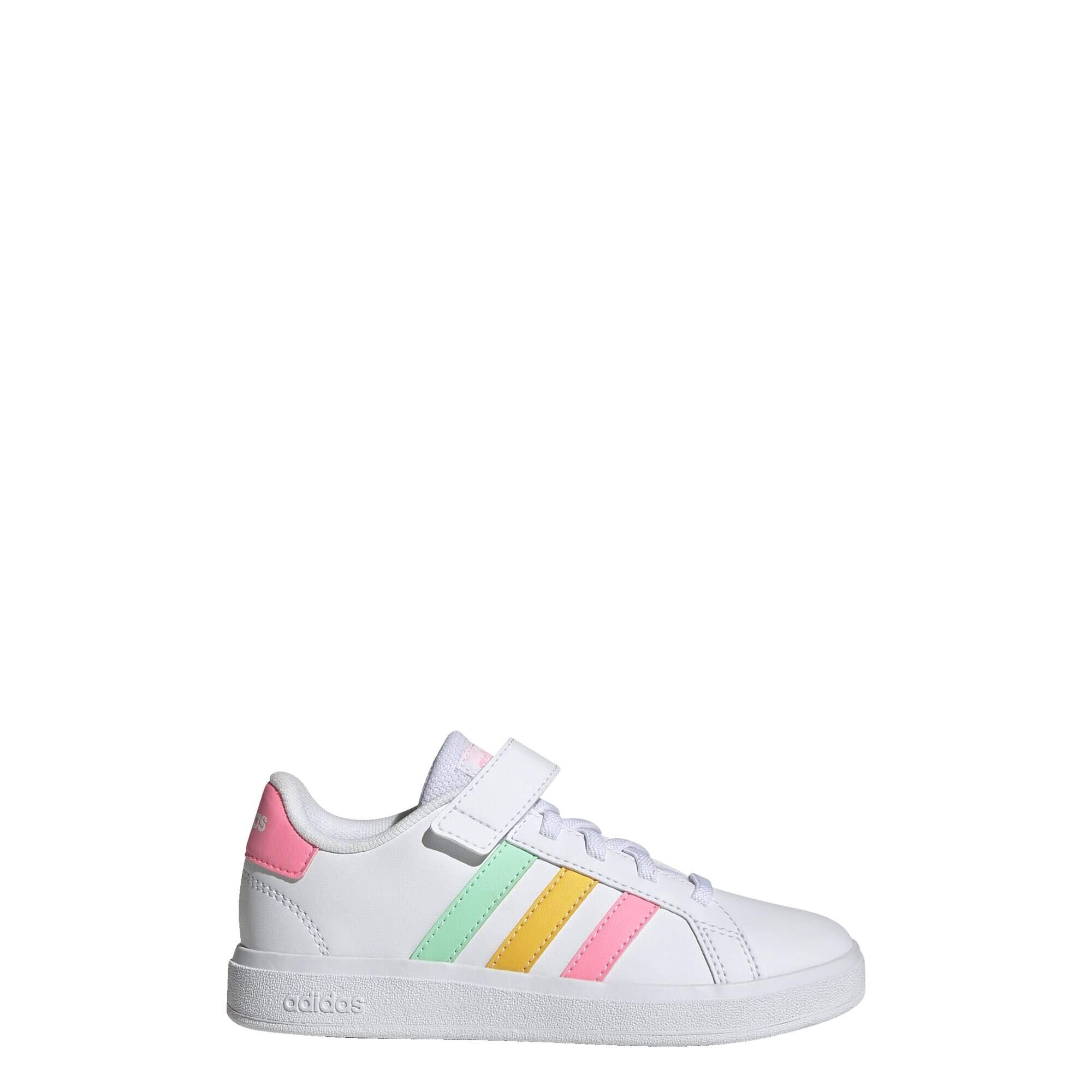 Adidas - Chaussure Grand Court 2.0 Enfants - Baskets - Blanc|rose|vert - 32 - Decathlon