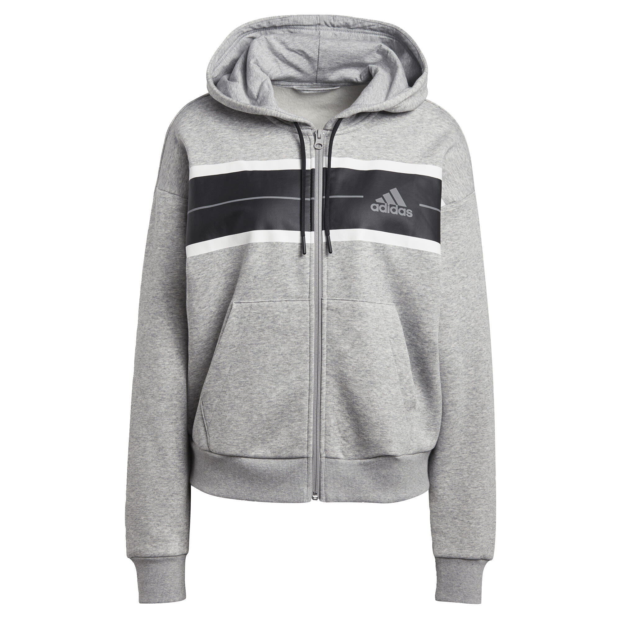 Veste à capuche en molleton ample et zippée à fines rayures colorblock 2/5