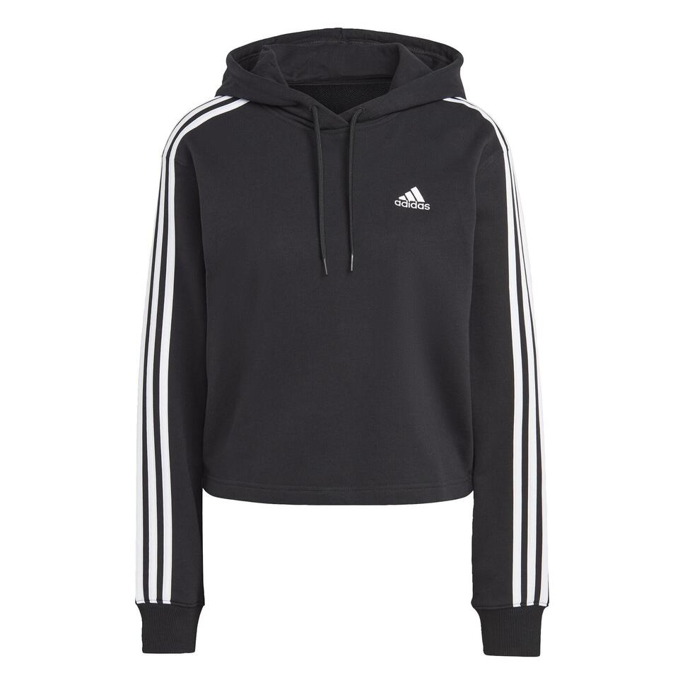 Essentials 3-Stripes French Terry Crop Hoodie