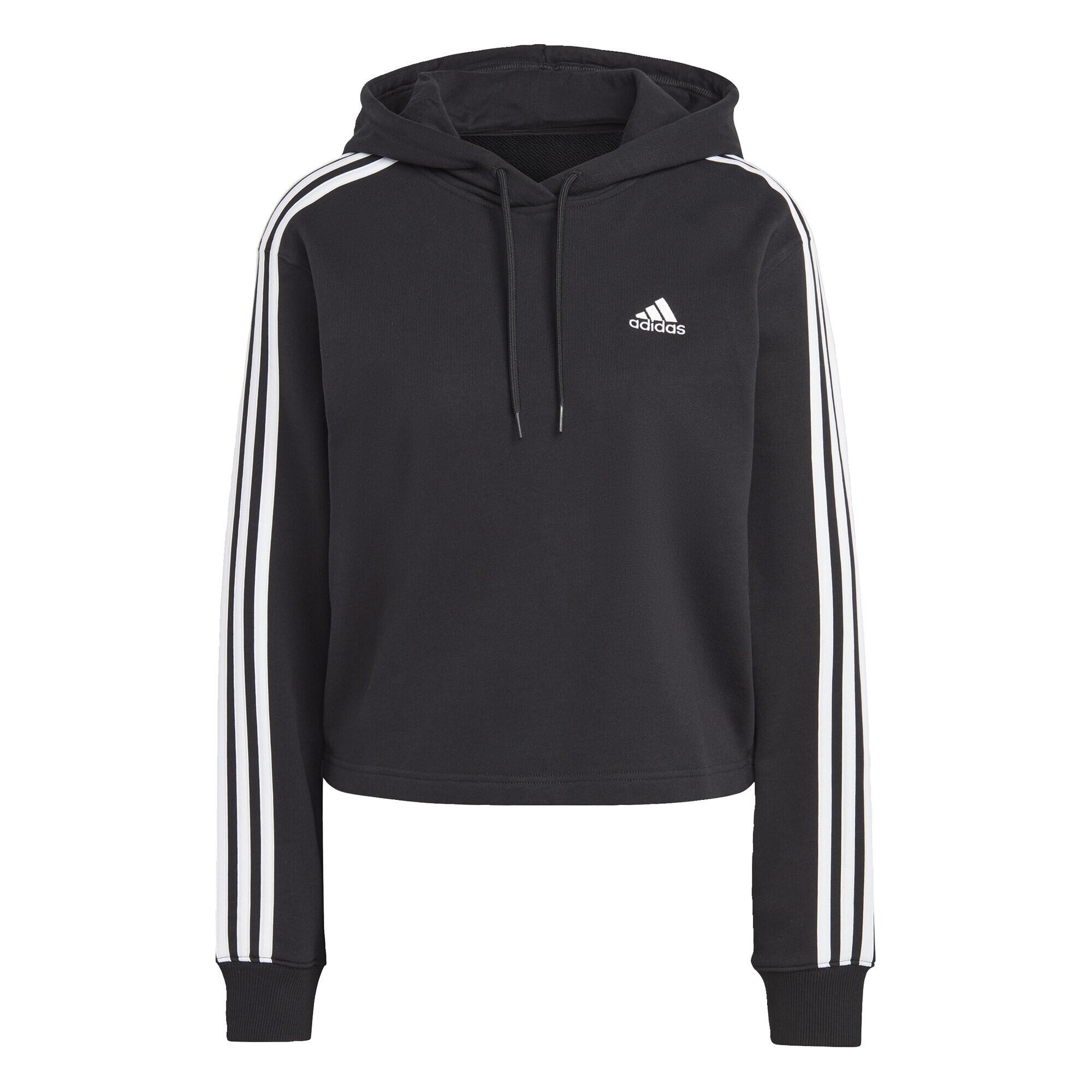 Essentials 3-Stripes French Terry Crop Hoodie 2/5