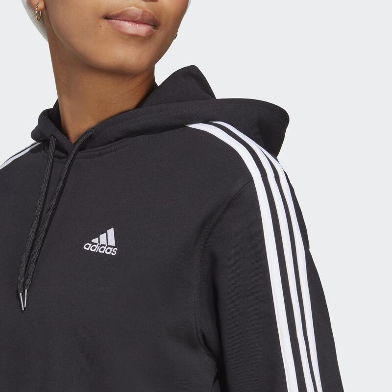 Essentials 3-Stripes French Terry Crop Hoodie