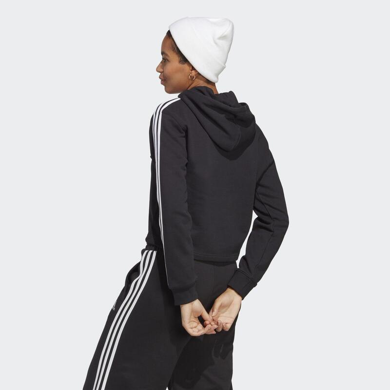 Essentials 3-Stripes French Terry Crop Hoodie