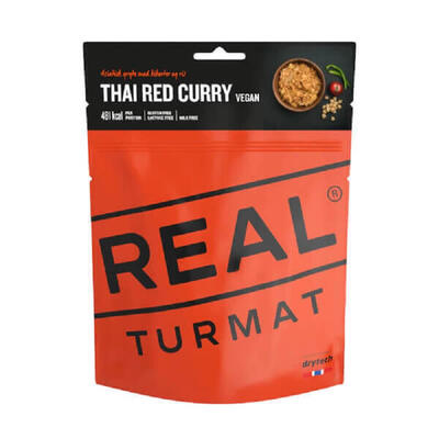 Trekking voedsel voeding thaise curry rood outdoor maaltijd veganistisch