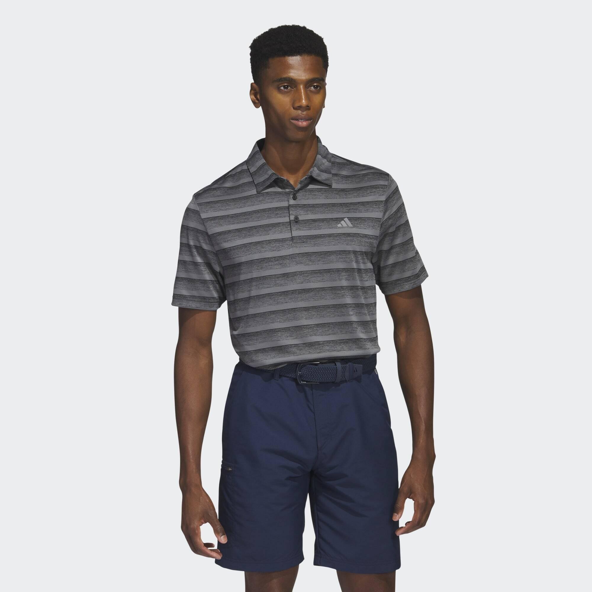 Two-tone striped polo shirt