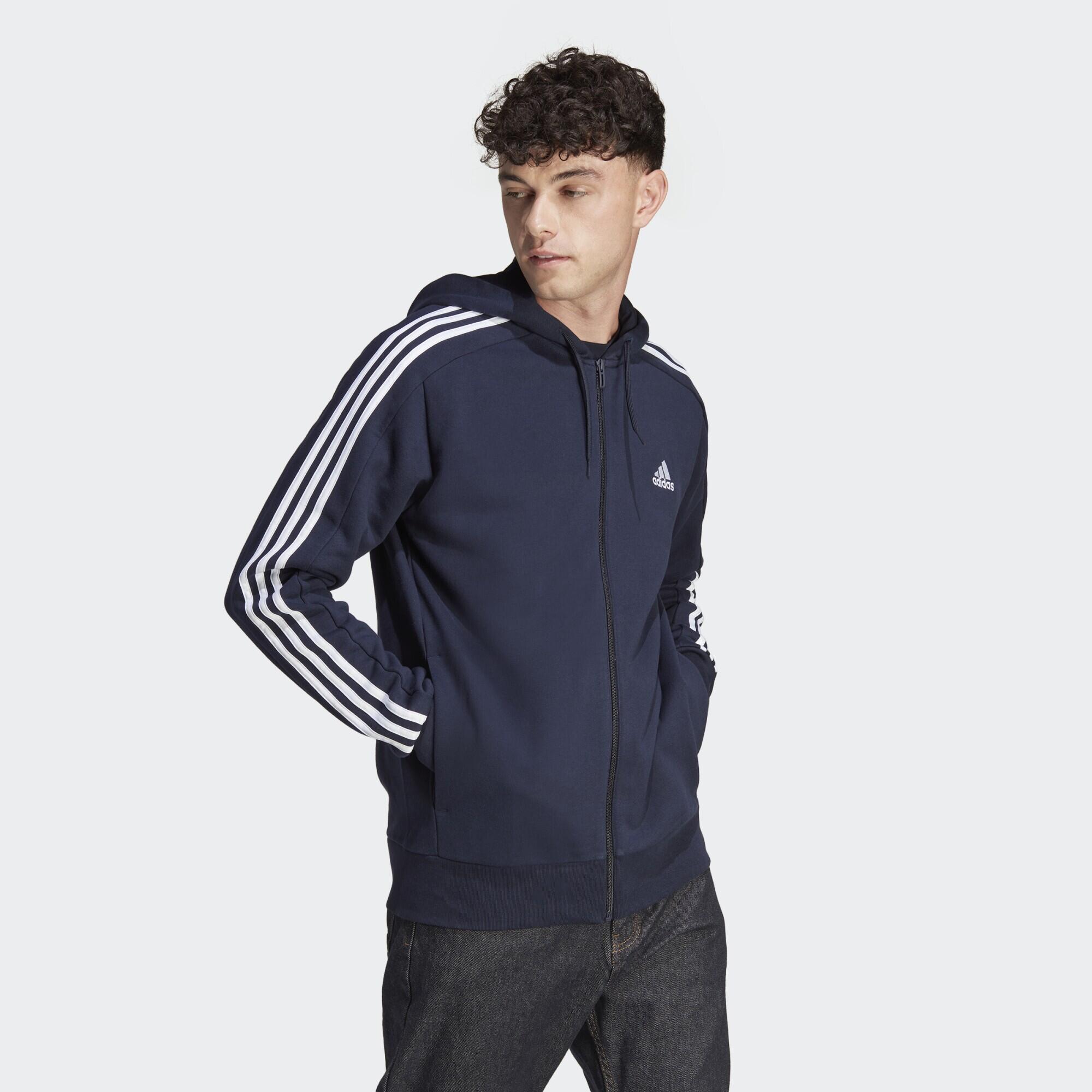 Essentials French Terry 3-Stripes Full-Zip Hoodie 1/5