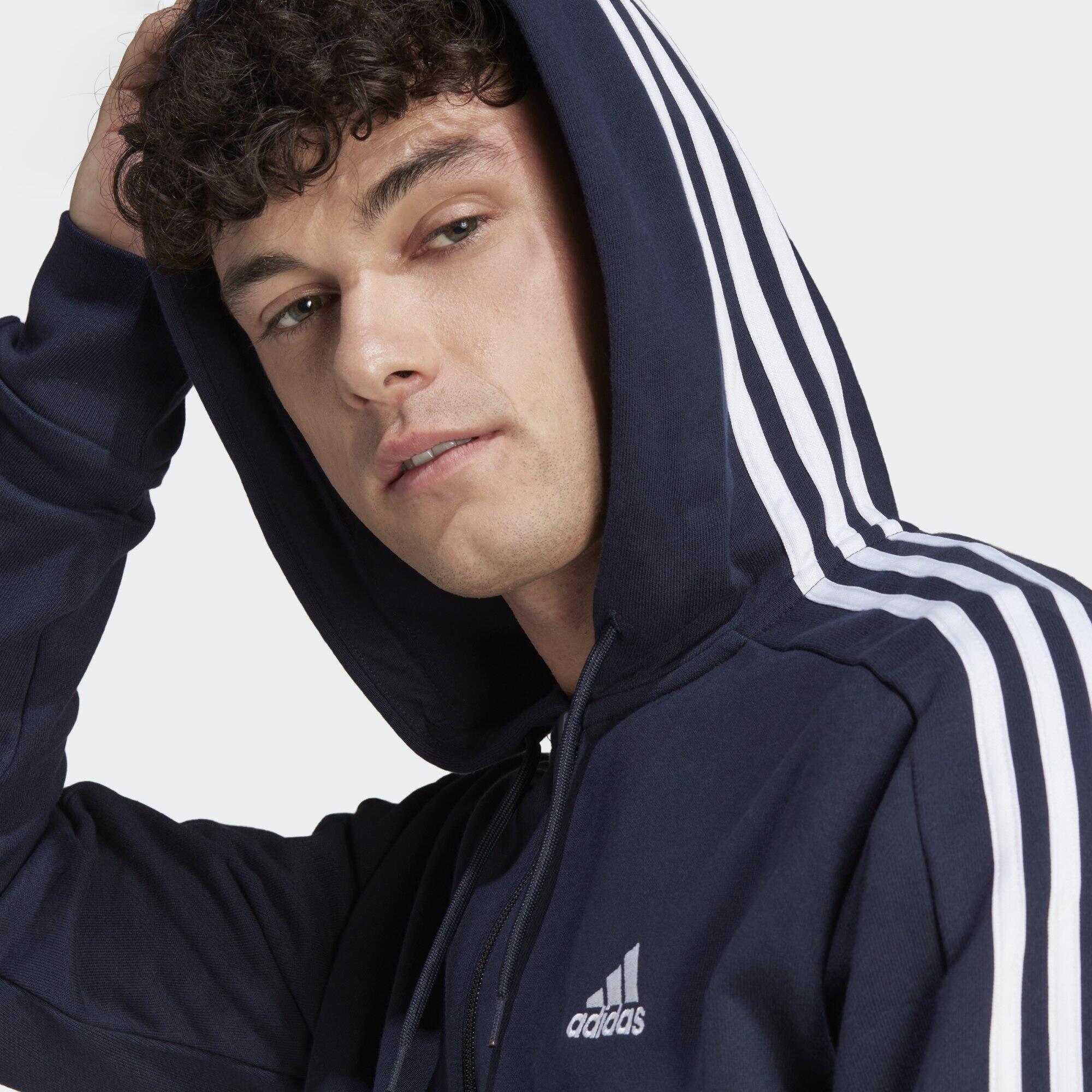 Essentials French Terry 3-Stripes Full-Zip Hoodie 4/5