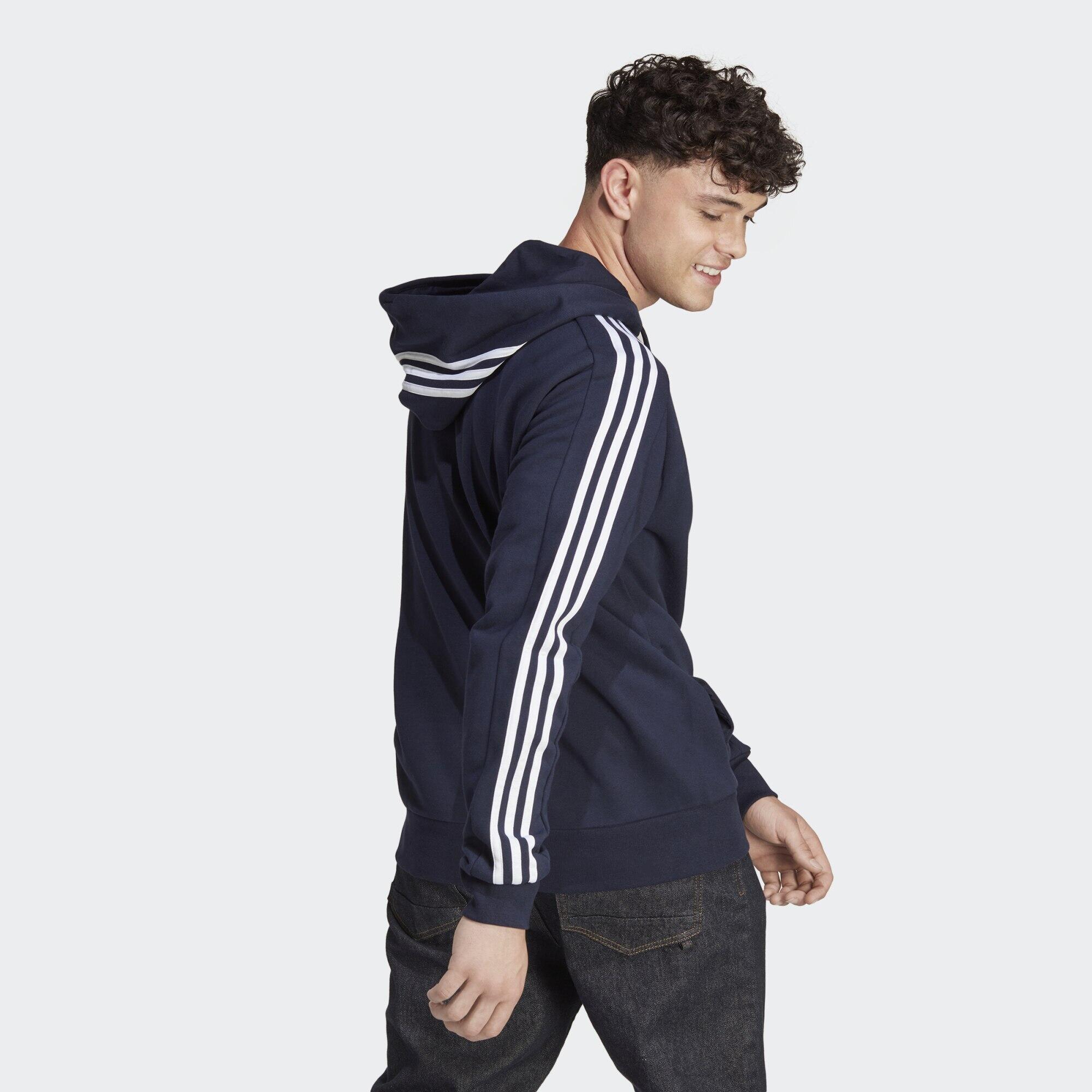 Essentials French Terry 3-Stripes Full-Zip Hoodie 3/5