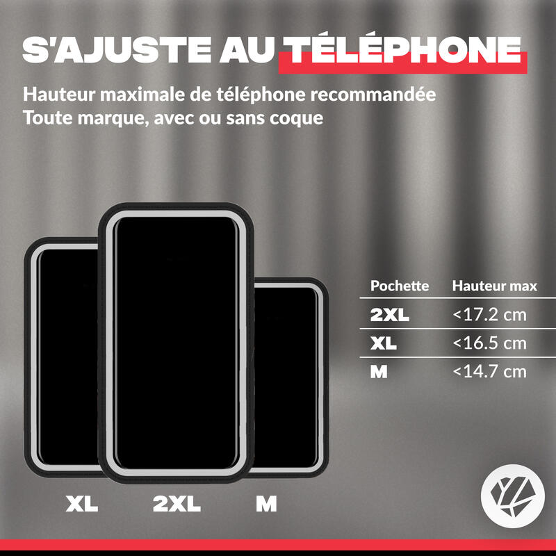 Support porte téléphone Pro pour guidon de vélo (Téléphone 2XL)