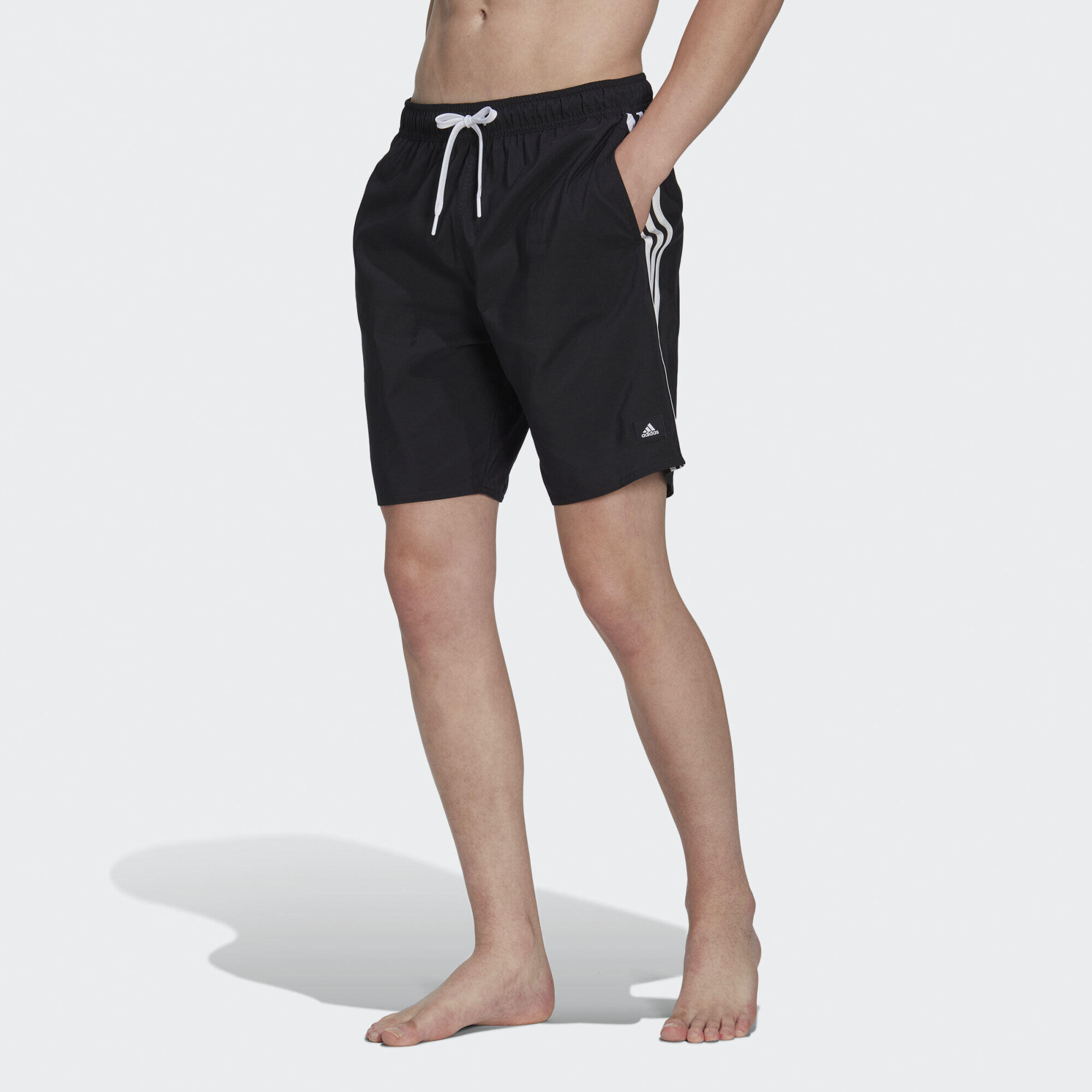 Adidas - Short De Bain À 3 Bandes Clx - Bas De Maillot De Bain - Blanc|noir - 42 M/l - Decathlon