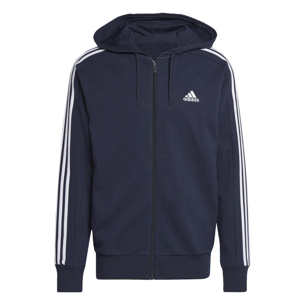 Essentials French Terry 3-Stripes Full-Zip Hoodie