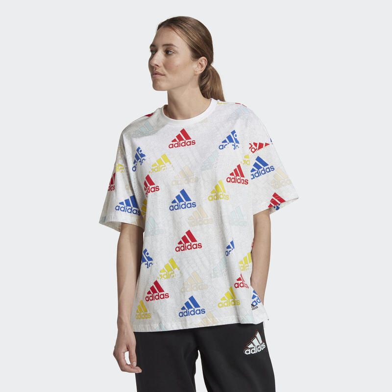 Camiseta Essentials Multi-Colored Logo Boyfriend