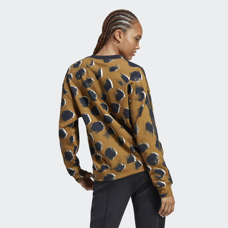 Essentials 3-Stripes Animal Print Sweatshirt