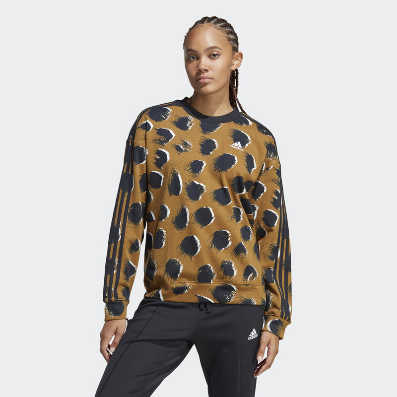 Essentials 3-Stripes Animal Print Sweatshirt