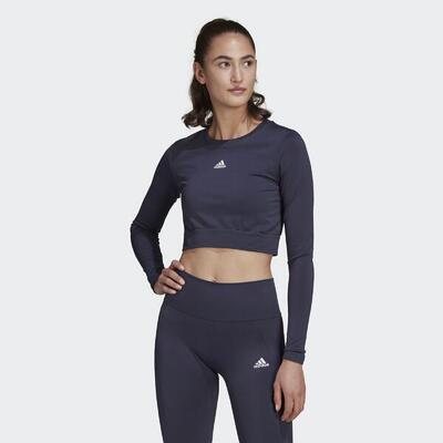 Adidas aeroknit seamless fitted cropped t-shirt