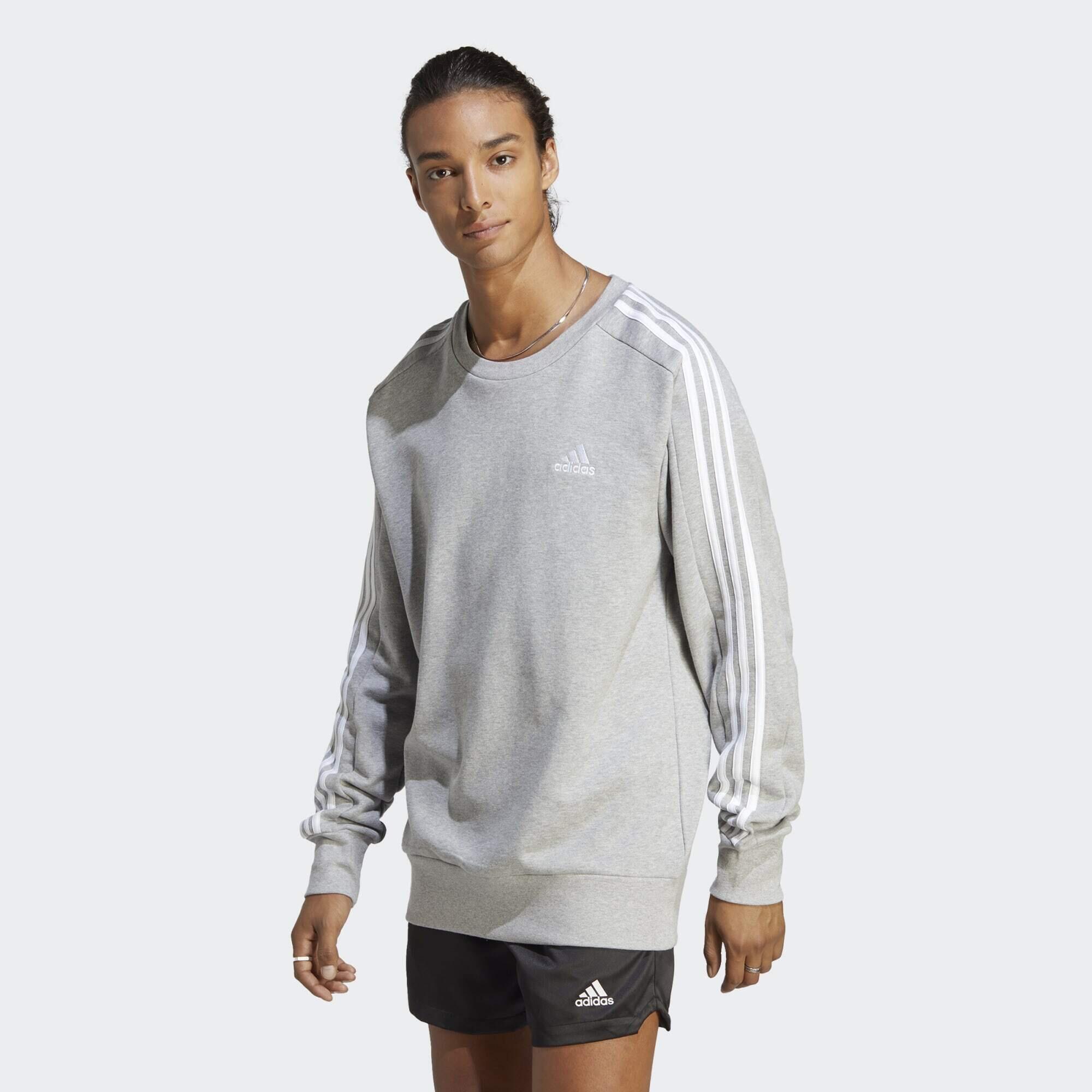 Adidas - Sweat-shirt À 3 bandes En Molleton Essentials - Survêtement De Sudation - Gris - St - Decathlon