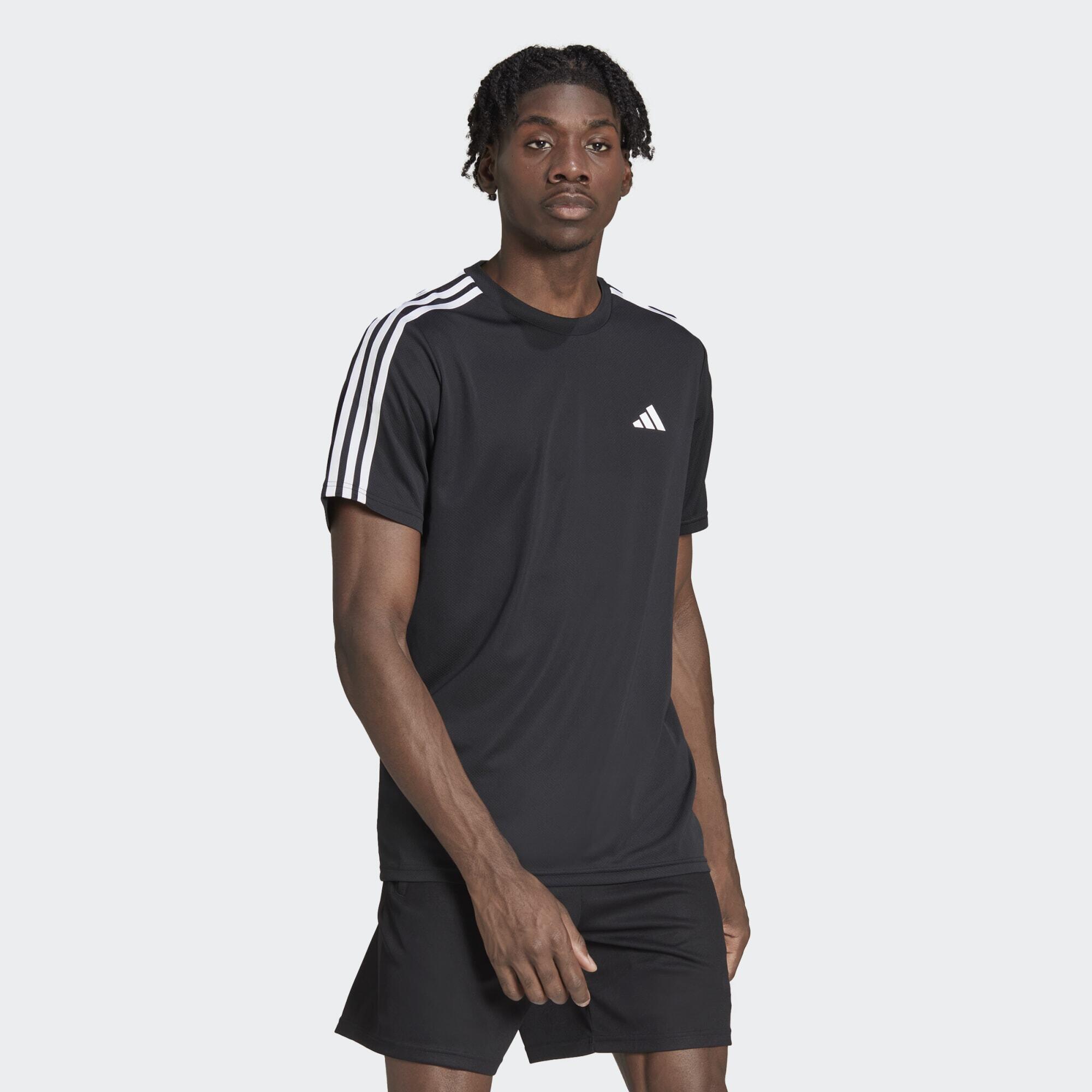 Adidas - T-shirt De Training Train Essentials 3-stripes - T-shirt Manches Courtes - Blanc|noir - 40 M - Decathlon