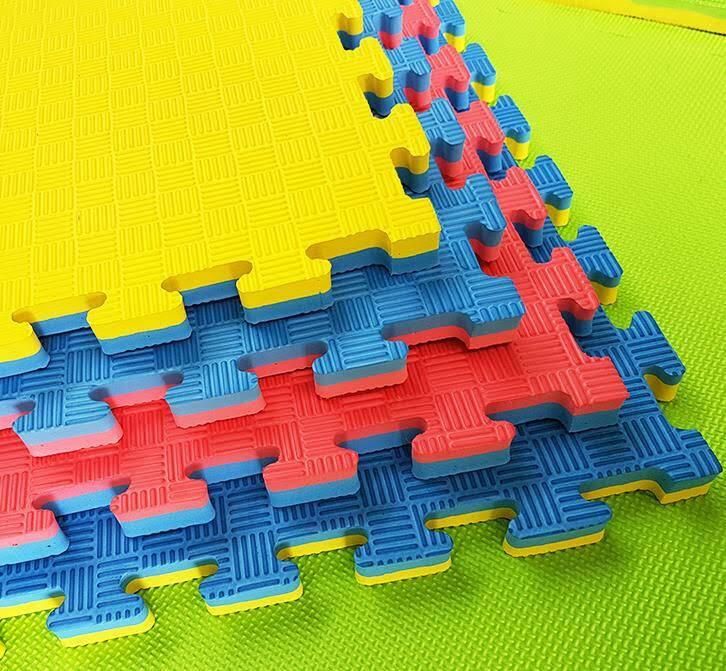 Legend Puzzelmat Sportvloer | 100 x 100 x 2 cm | Blauw / Geel 5/5