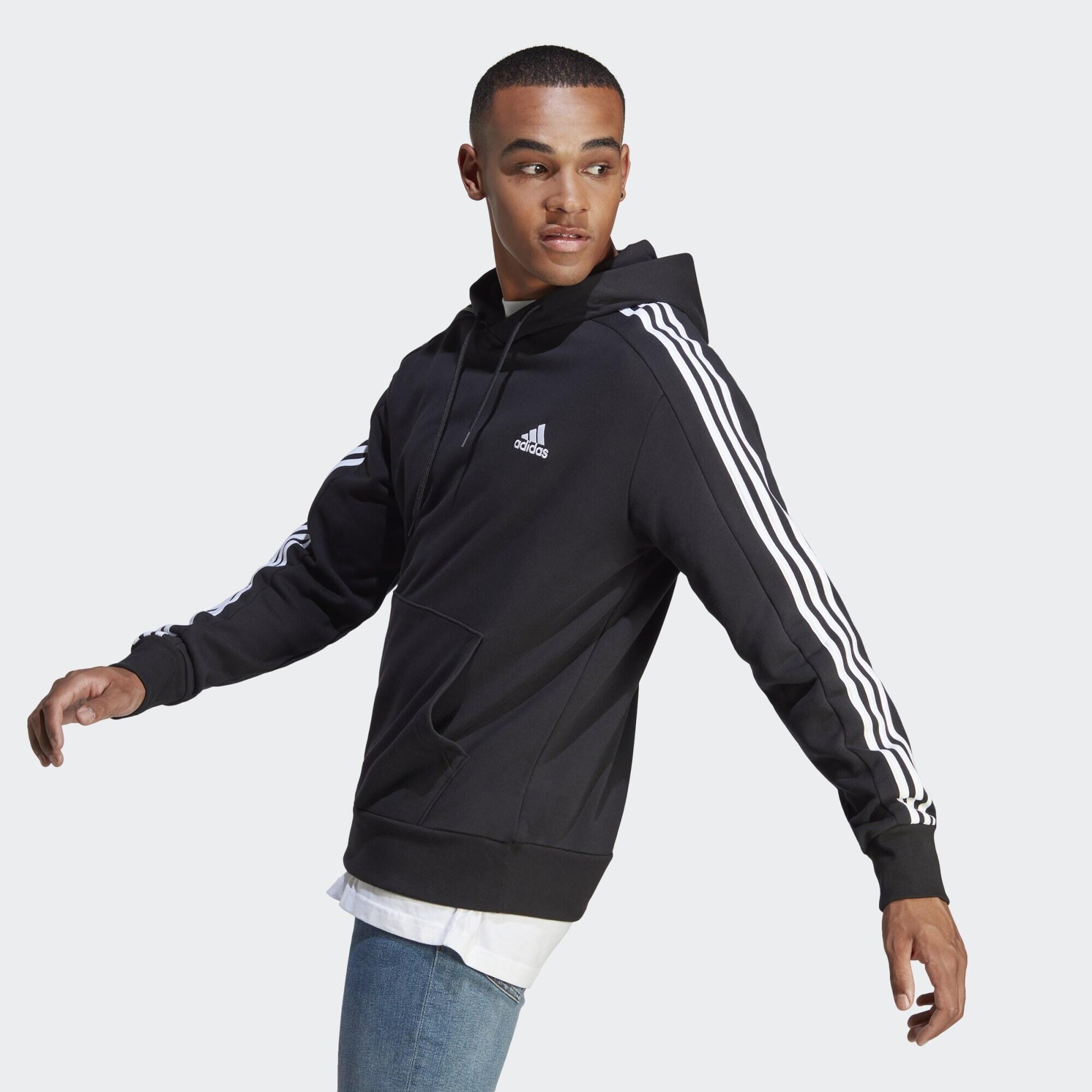 Sweatshirt Adulto Adidas Essentials French Terry 3 Stripes Preto 3/5