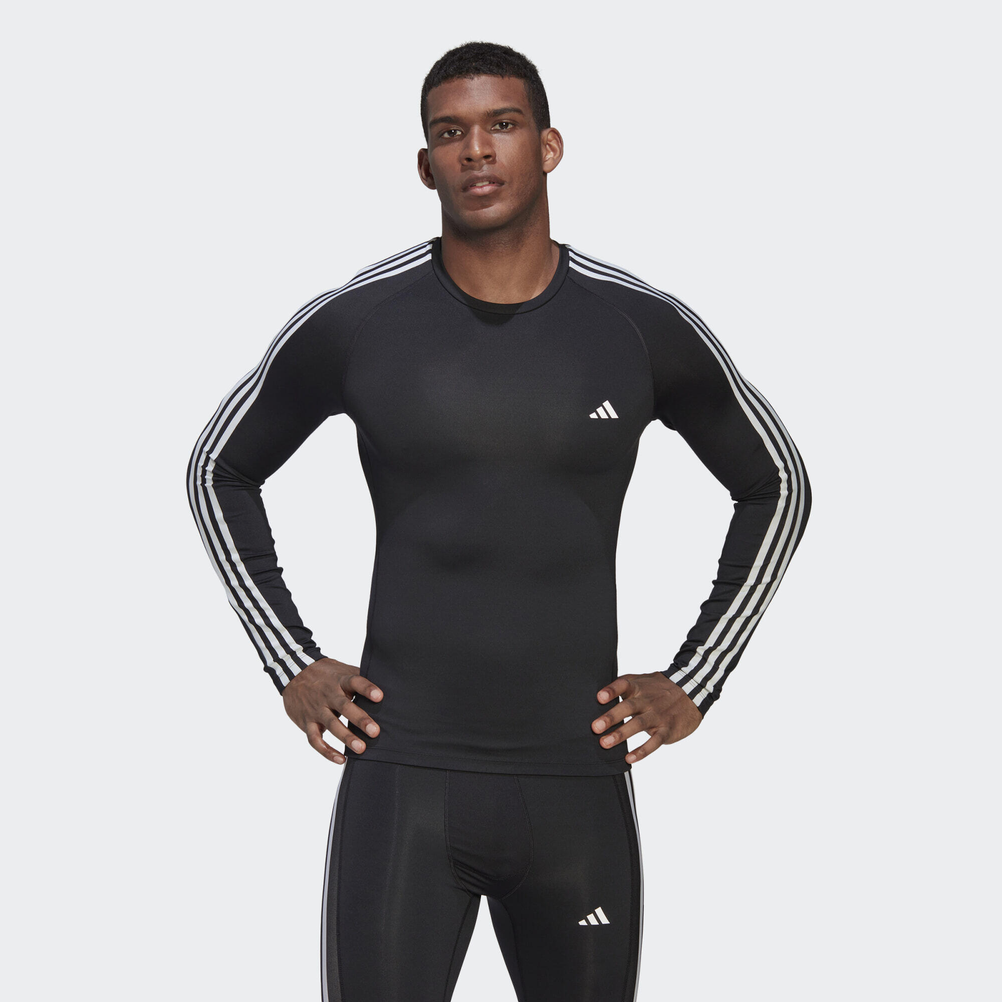 Techfit 3-Stripes Training Long Sleeve Tee 1/5