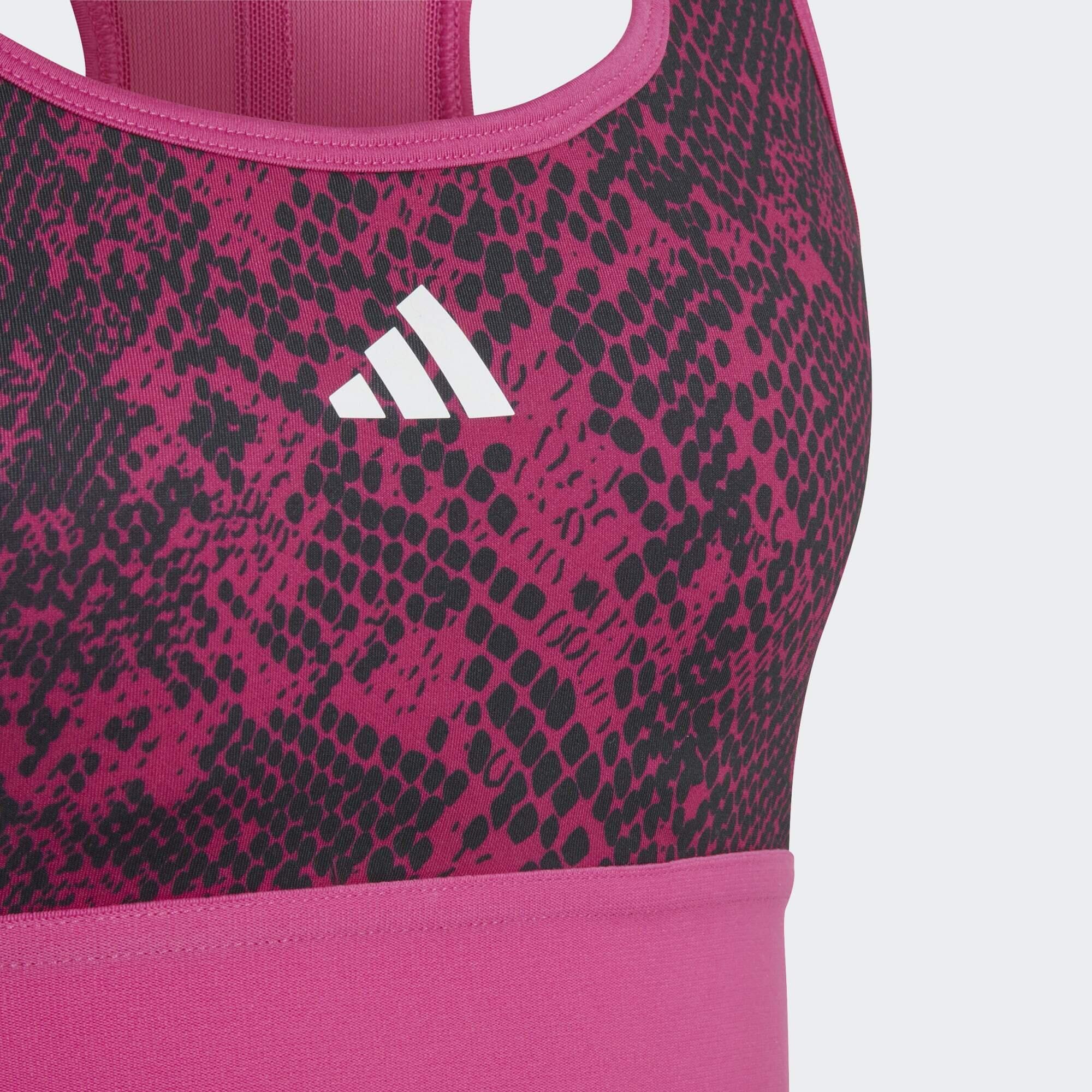 Reggiseno sportivo trapuntato con stampa animalier AEROREADY PowerReact