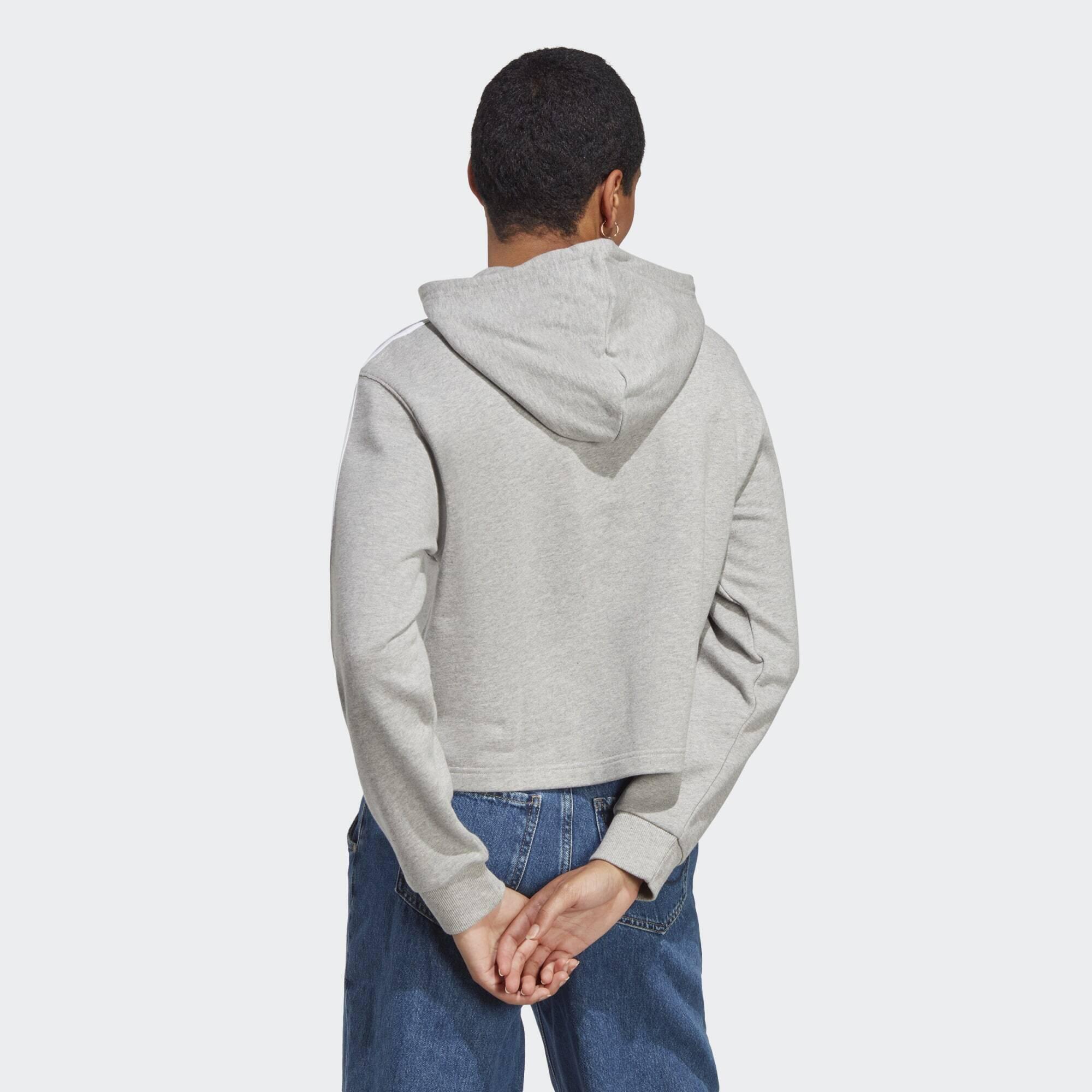 Felpa con cappuccio Essentials 3-Stripes French Terry Crop 4/5